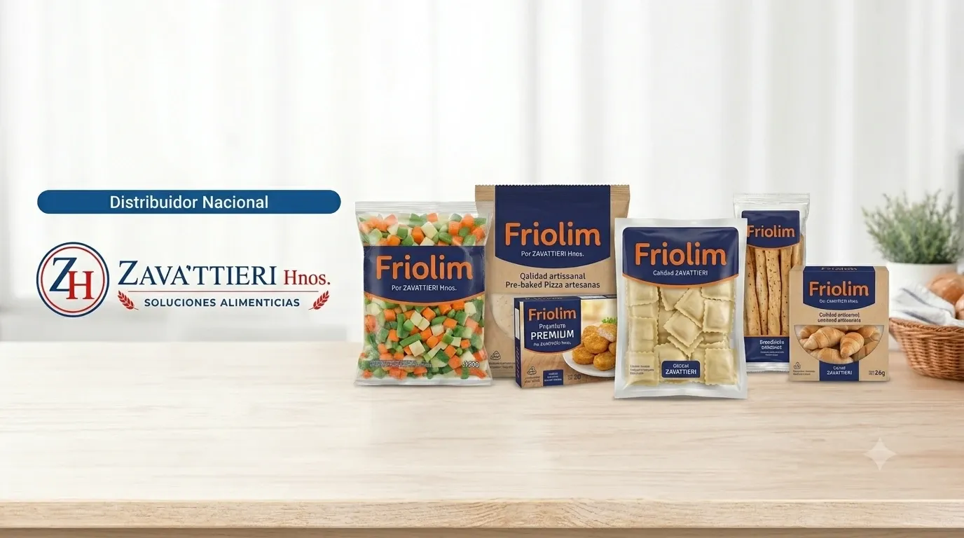 Friolim, distribuidor nacional — Zavattieri Hermanos: vegetales congelados, pizza, ravioles y otros productos de la línea